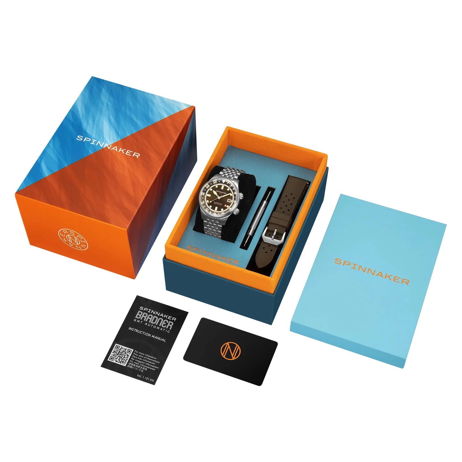 Bradner GMT Automatic Abbott Brown 42mm SP-5121-22 Spinnaker