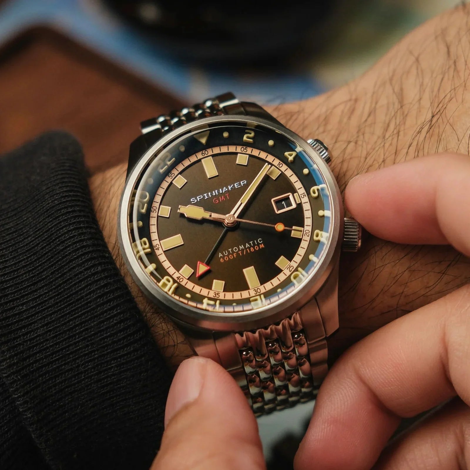 Bradner GMT Automatic Abbott Brown 42mm SP-5121-22 Spinnaker