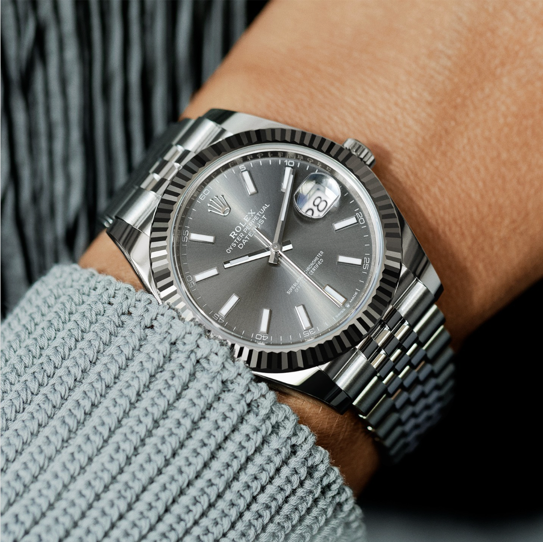 Rolex Datejust 126334 DKRIJ Dark Rhodium Index White Gold Bezel 41Mm Oystersteel Jubilee Bracelet Men’S Watch