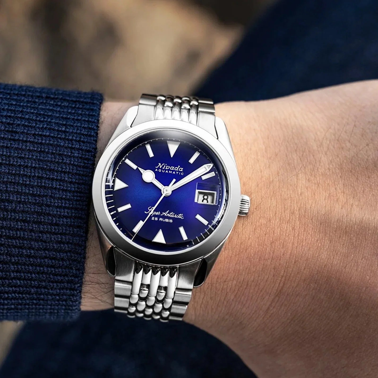 Super Antarctic Blue - 38mm Nivada Grenchen