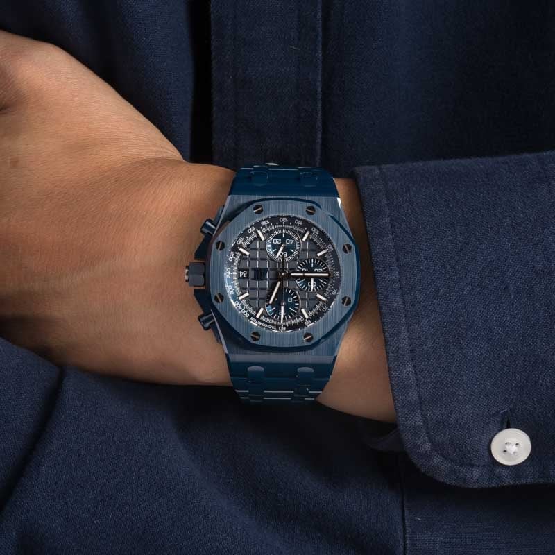 Audemars Piguet Royal Oak Offshore 26238CD.OO.1300CD.01 Blue Nuit Nuage 50 Ceramic Dial 42mm Men’s Watch