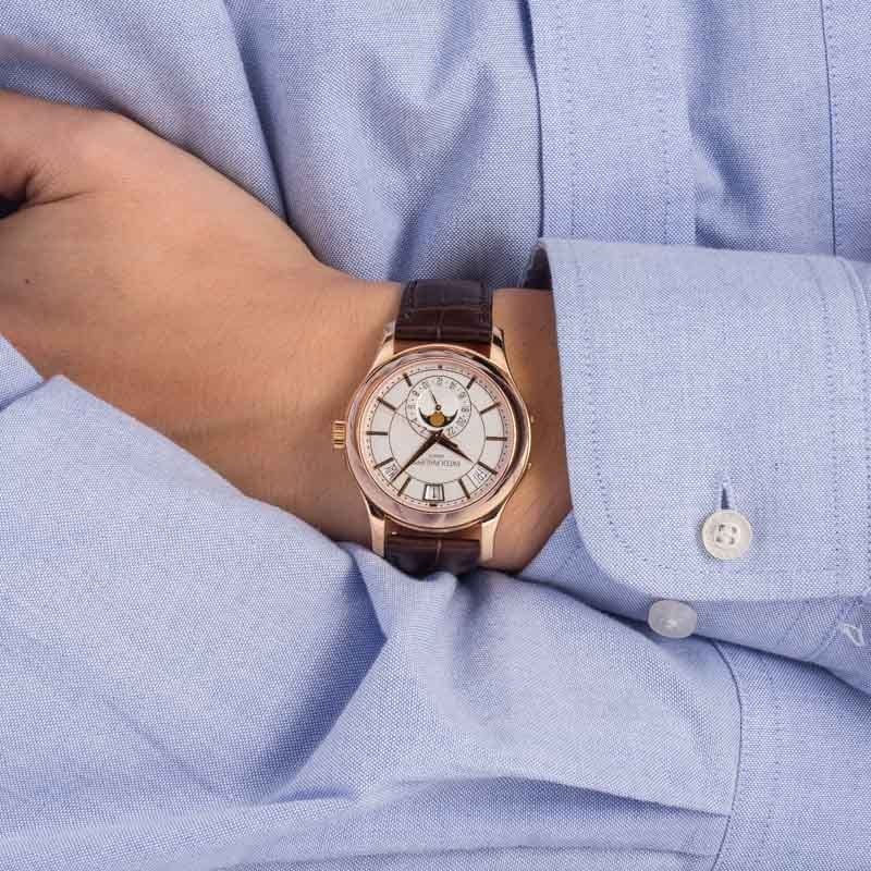 Patek Philippe Complications 5205R-001 Annual Calendar 40Mm 18K Rose Gold Moon Phases Men’S Watch
