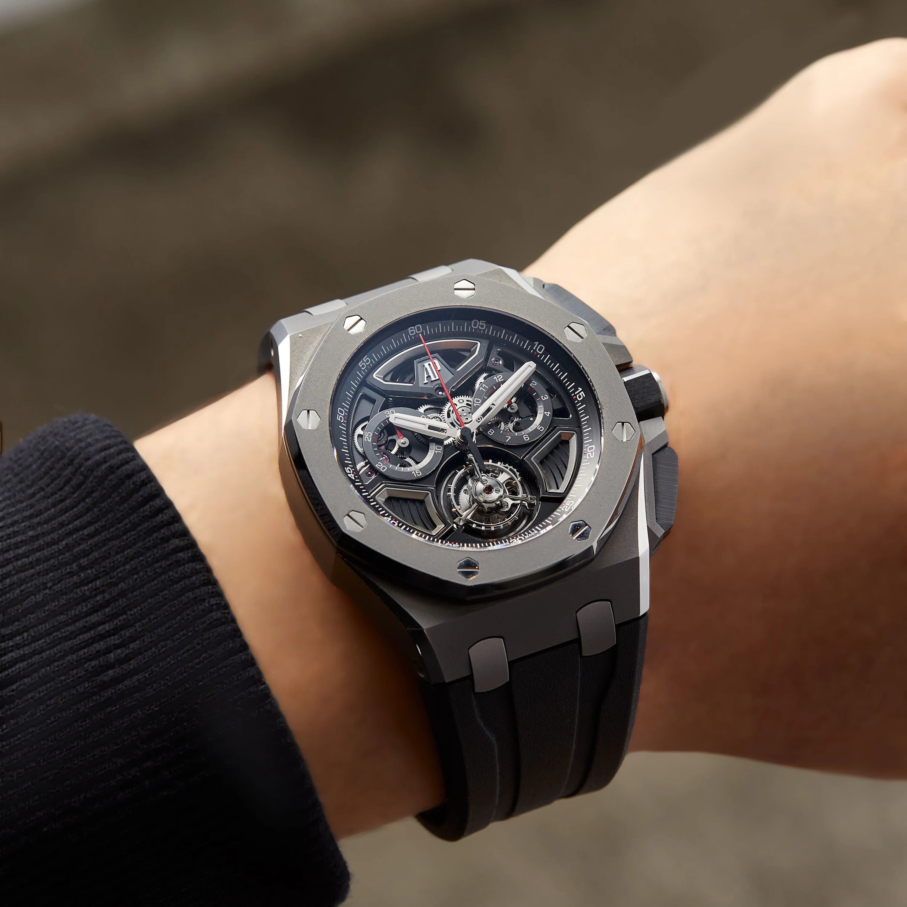 Audemars Piguet Royal Oak Offshore 26622TI.GG.D002CA.01 Selfwinding Chronograph Limited Edition 43mm Skeleton Dial Mens Watch