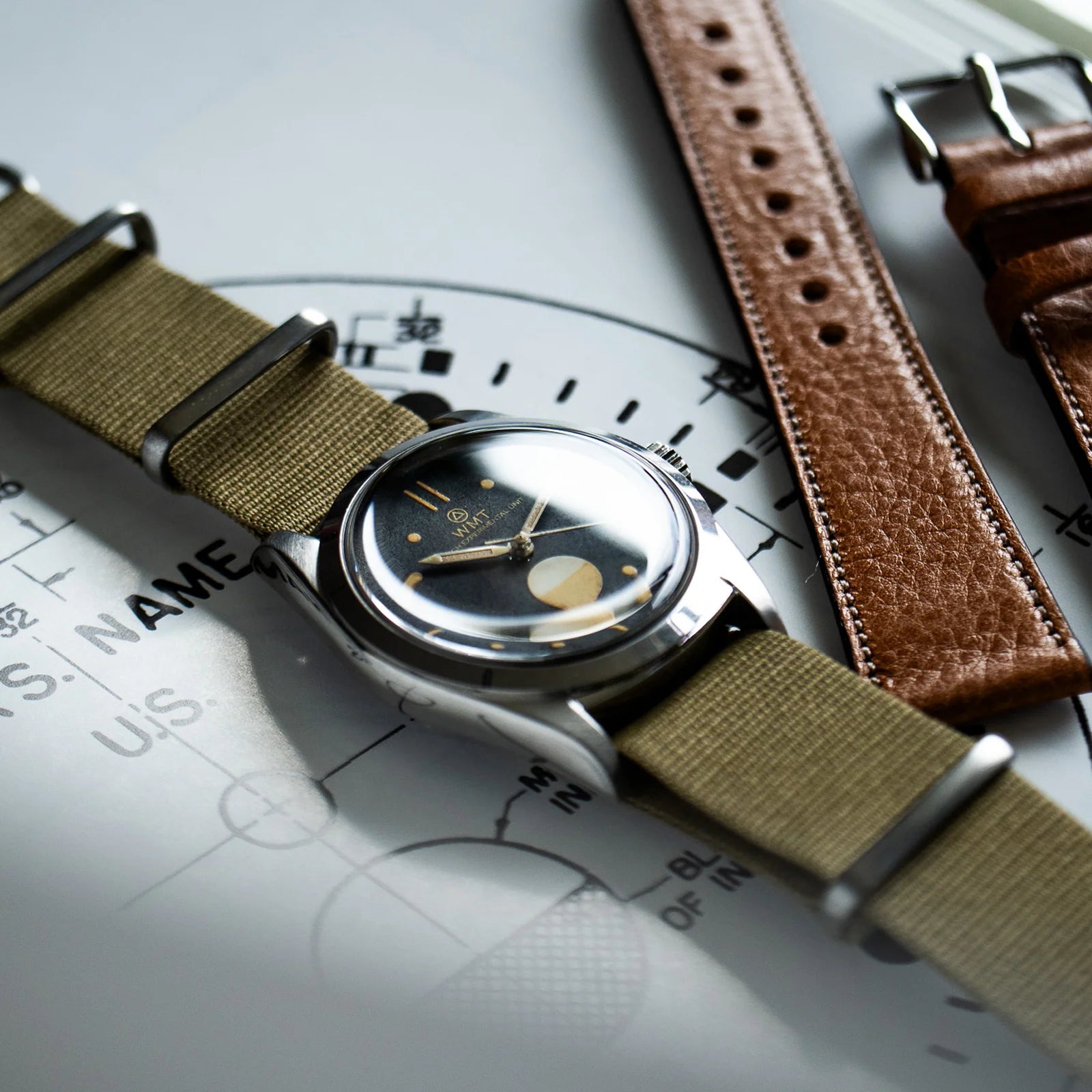 Lupas – Mil-spec MKI/ Limited 50pcs/ Aged Edition/ Nato Strap + Leather Strap Set WMT-AB059 WMT