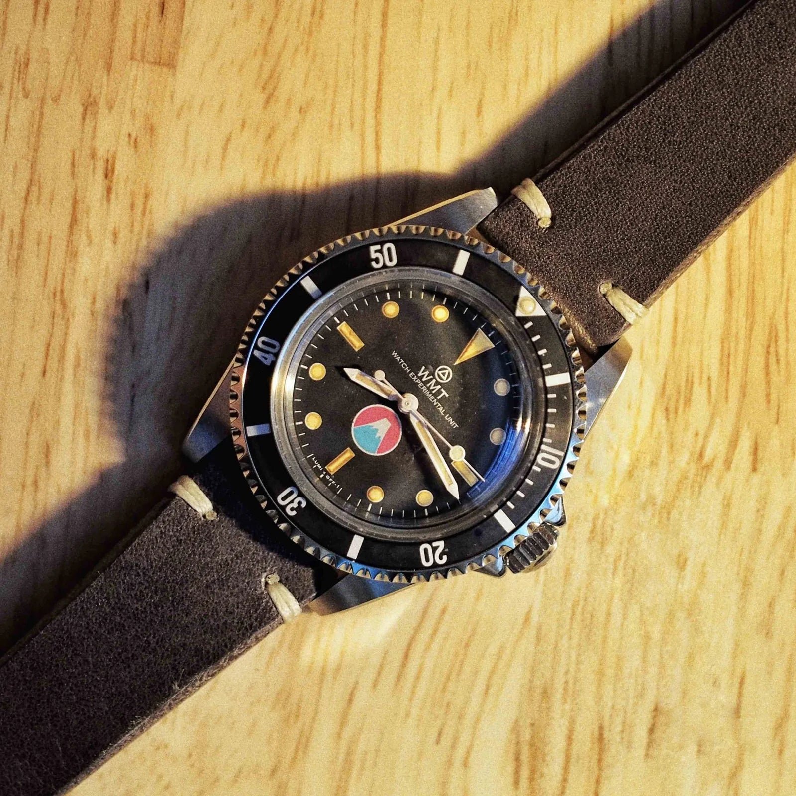 Royal Marine - Fuji Version (Aged)/ ANZIANO - Off Black Italian Leather Strap WMT-AB002 WMT