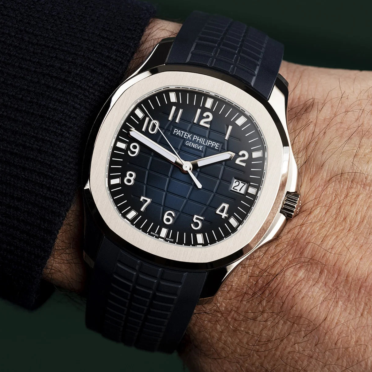 Patek Philippe Aquanaut 5168G-001 Blue Embossed Dial Jumbo