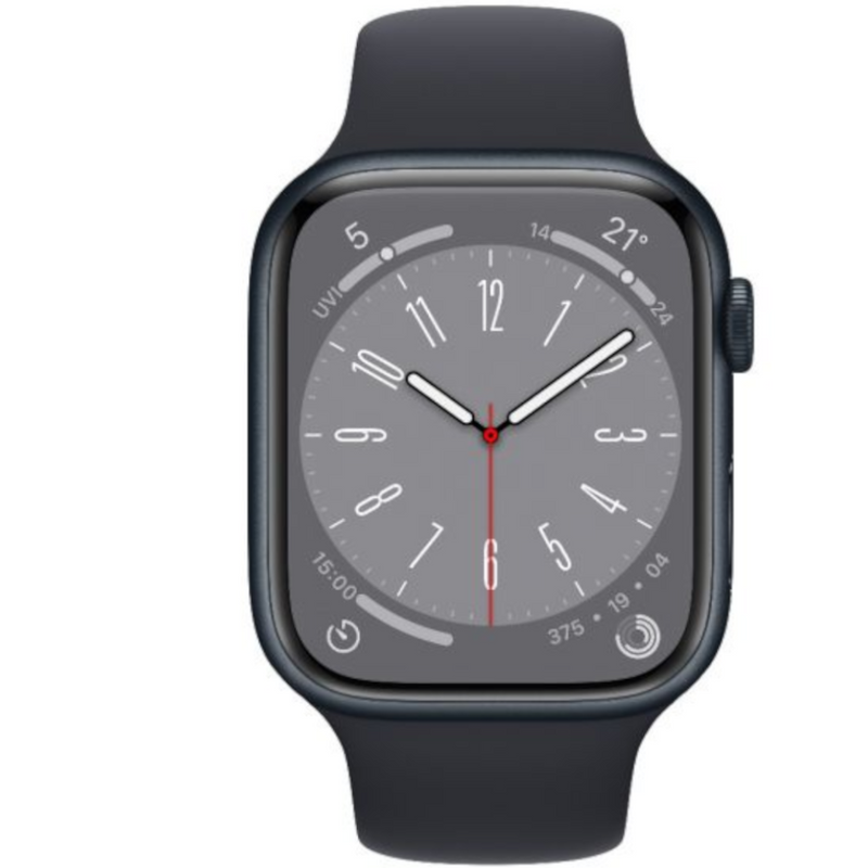 Apple Watch - Series 8 GPS 45mm Aluminium Case with Sport Band - Azzam Watches 