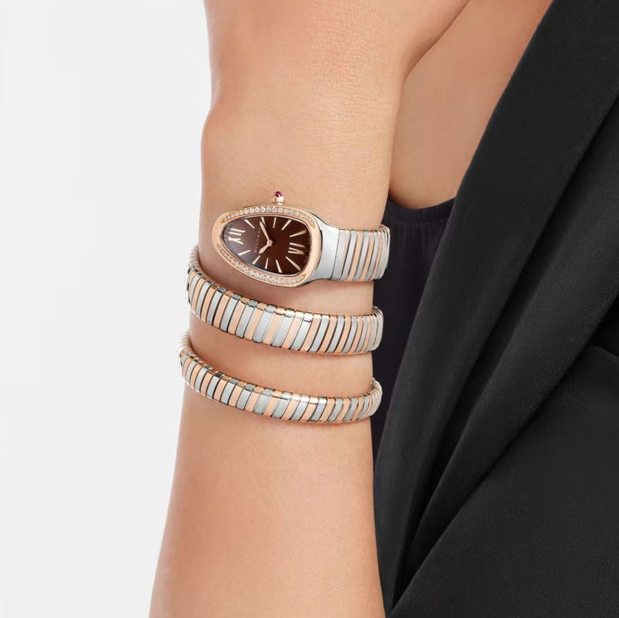 Bvlgari Serpenti Tubogas 18Kt Rose Gold/Stainless Steel Ladies’ Watch