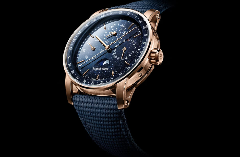 Audemars Piguet Code 11.59 26394Or.Oo.D027Kb.01 Blue Aventurine Dial Perpetual Calendar 41Mm 18K Rose Gold Men’S Watch