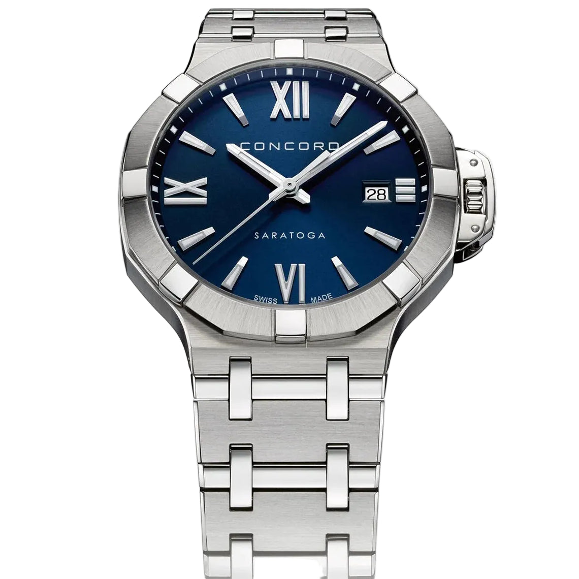 CONCORD MENS WATCH SILVER TONE CASE QUARTZ