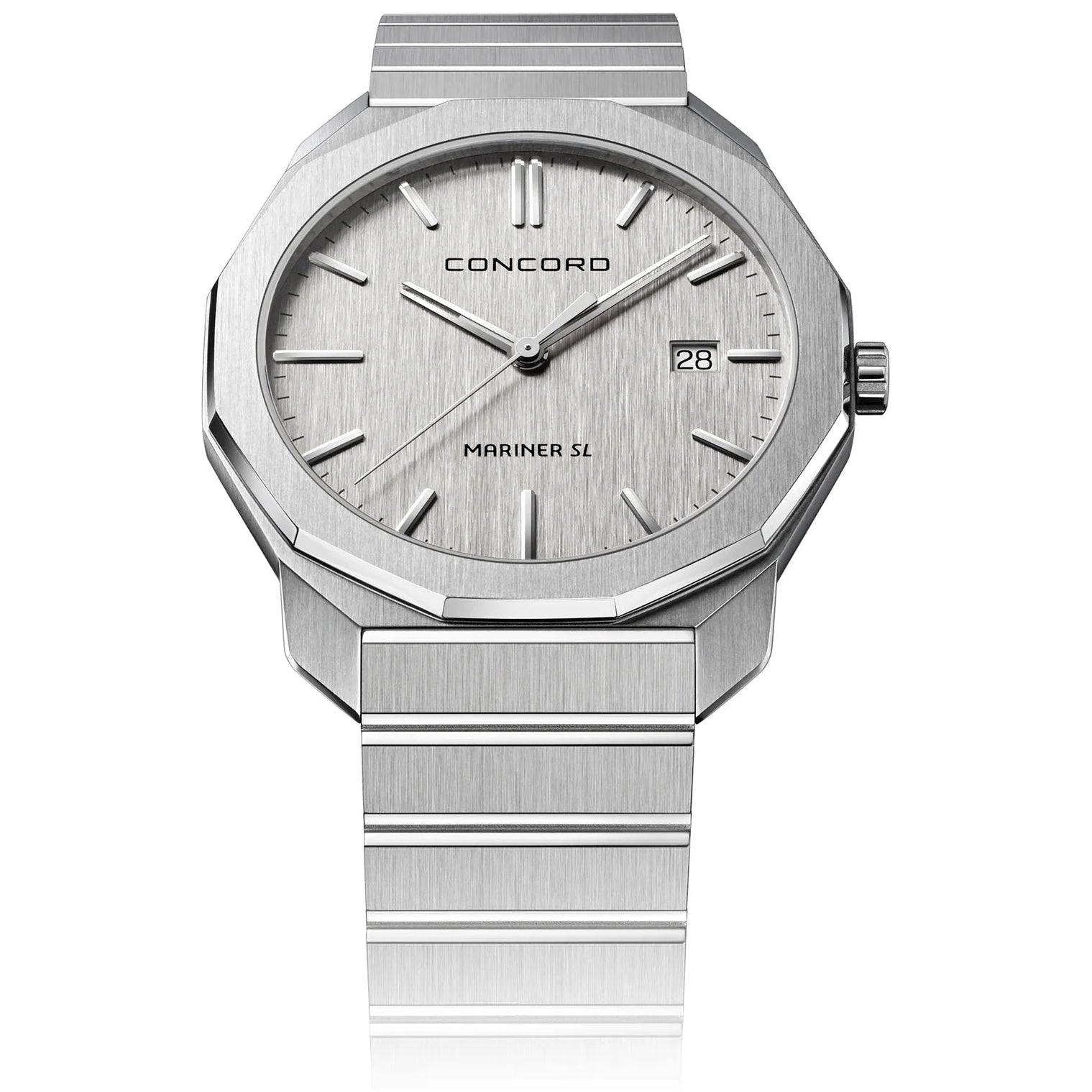 CONCORD MENS WATCH SILVER TONE CASE QUARTZ