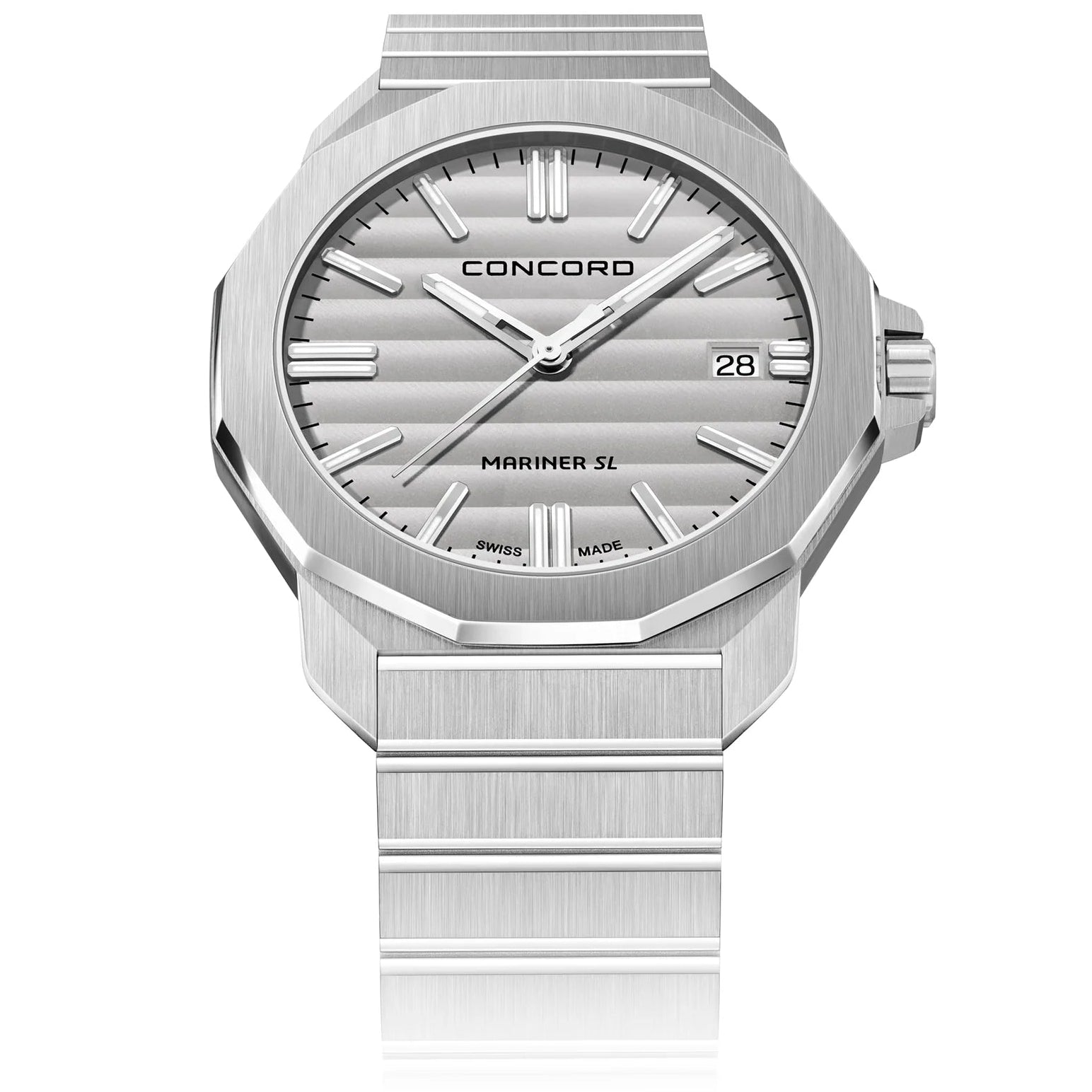 CONCORD MENS WATCH SILVER TONE CASE QUARTZ