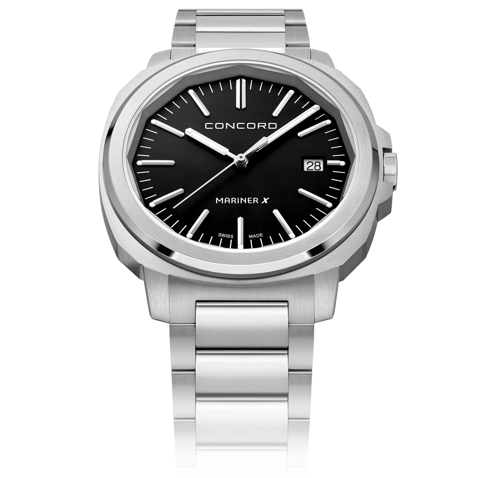 CONCORD MENS WATCH SILVER TONE CASE QUARTZ