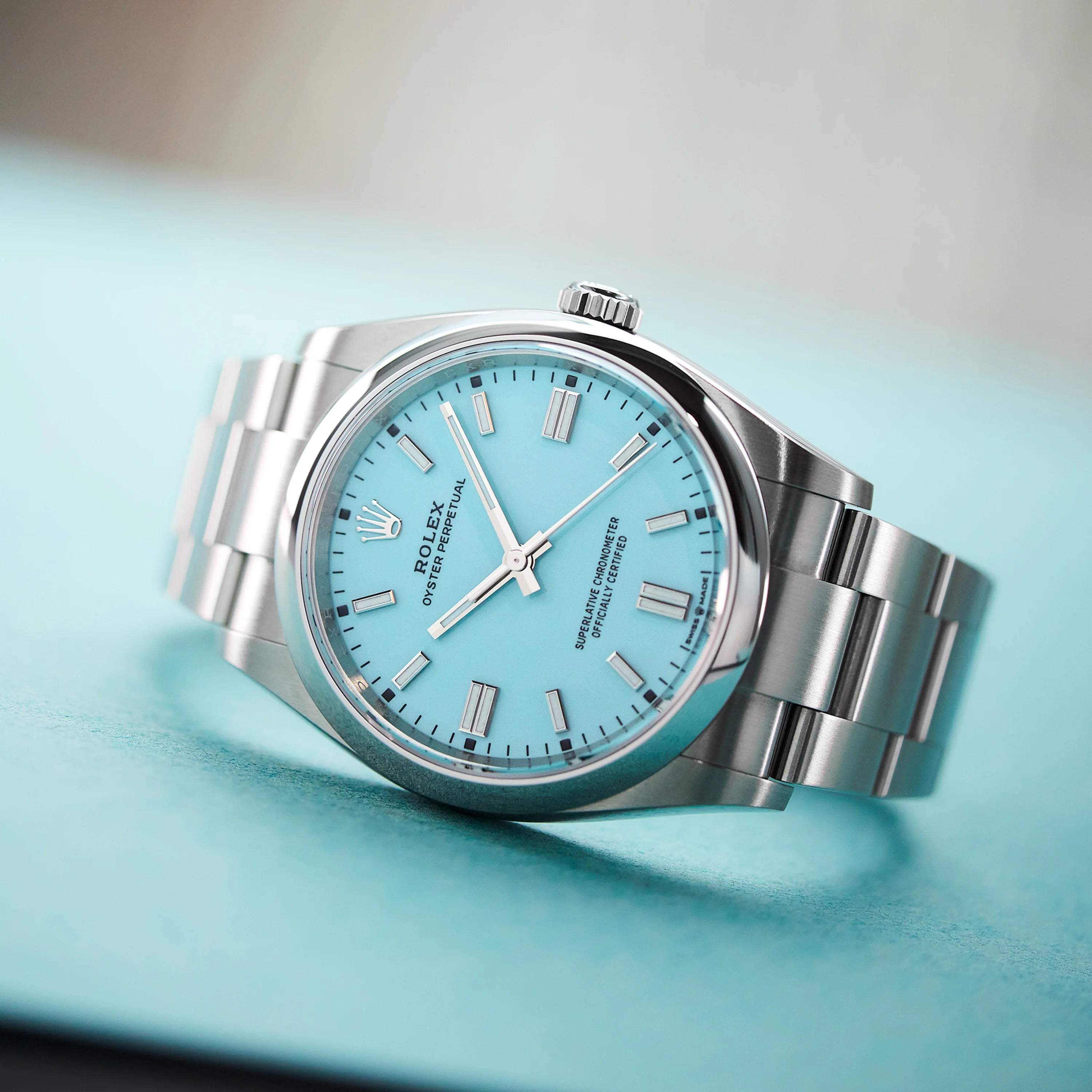 Rolex Oyster Perpetual 126000 36 Torquoise Blue Dial