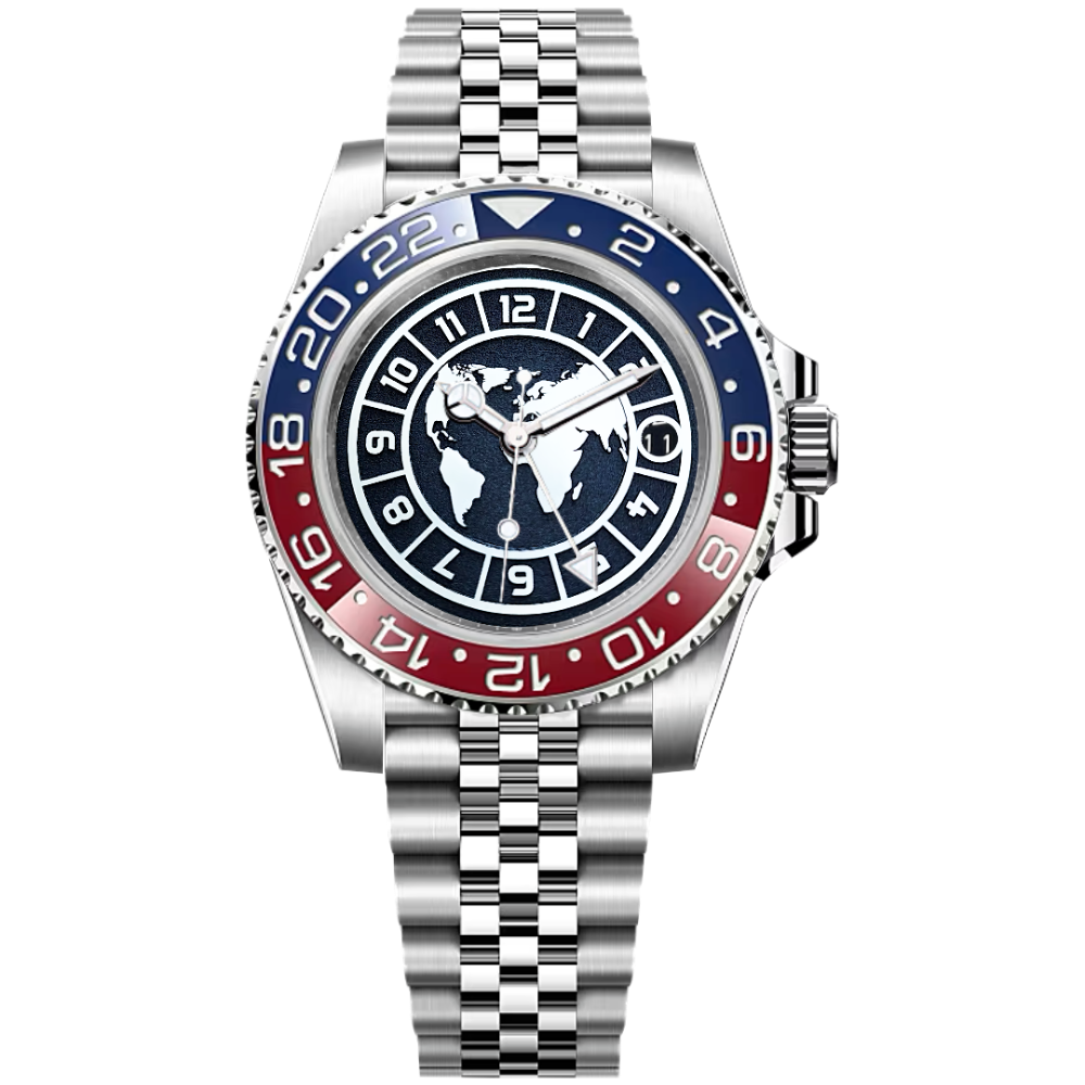 Customized 41mm GMT Watch: Premium 904L Steel Japanese Precision