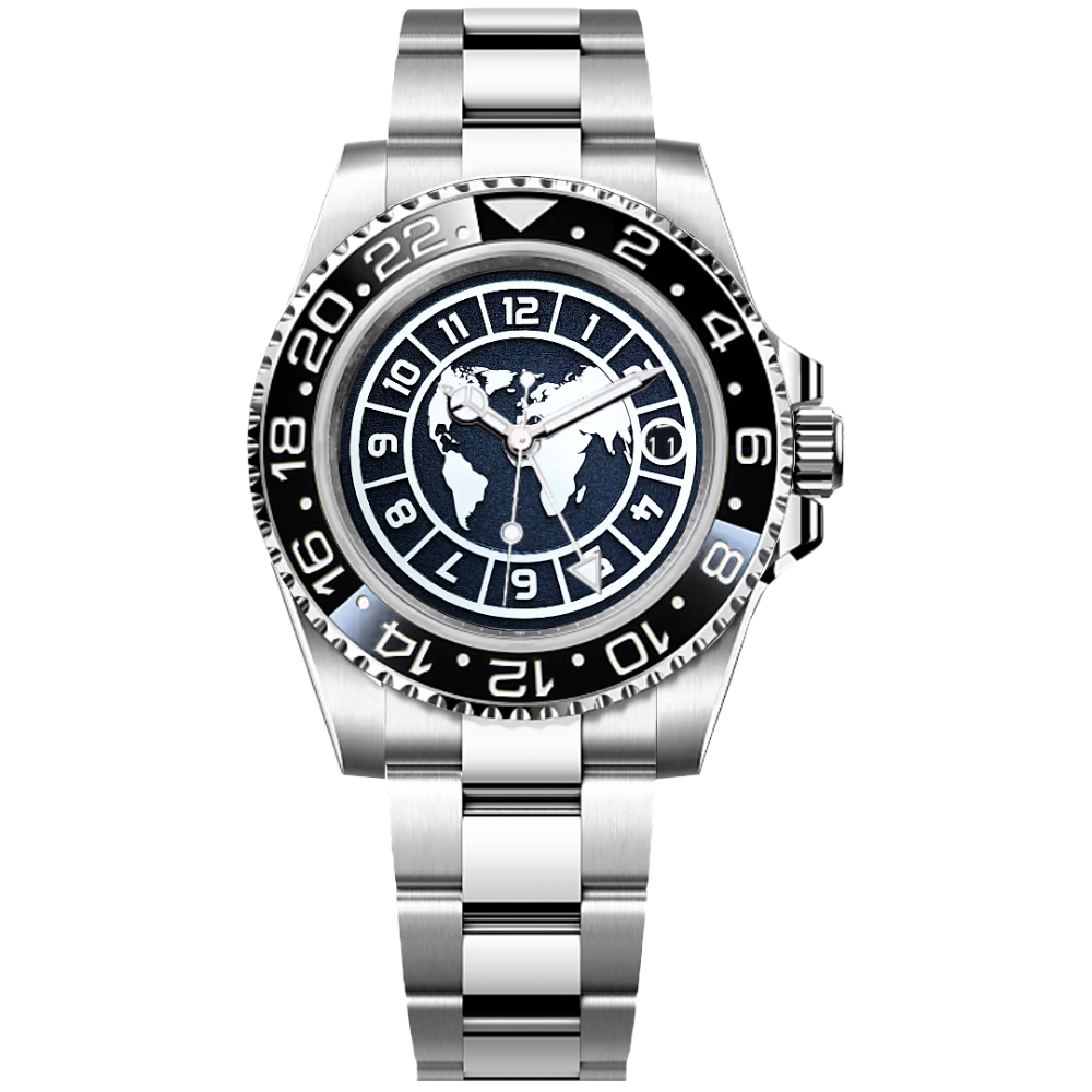 Customized 41mm GMT Watch: Premium 904L Steel Japanese Precision