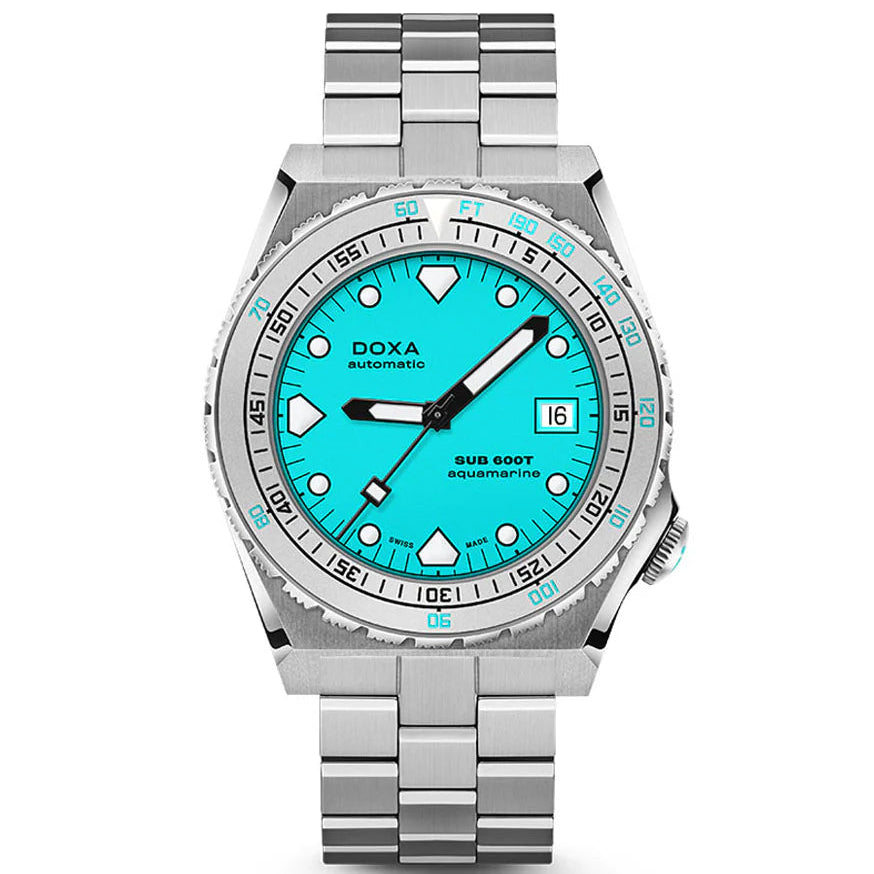 DOXA MEN'S SILVER TONE CASE BLUE DIAL AUTOMATIC WATCH