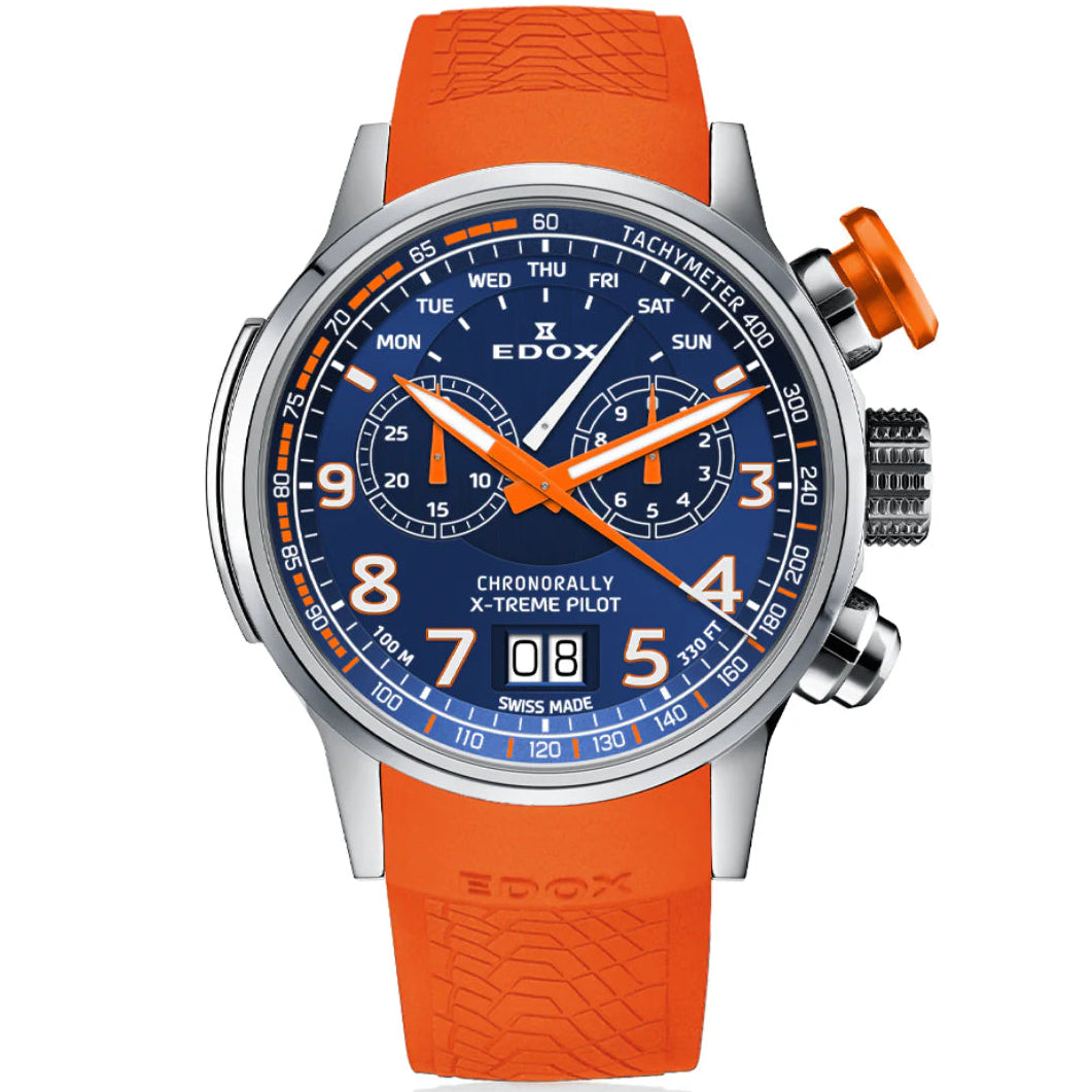 EDOX MEN'S CHRONORALLY X-TREME PILOT CHRONOGRAPH WATCH