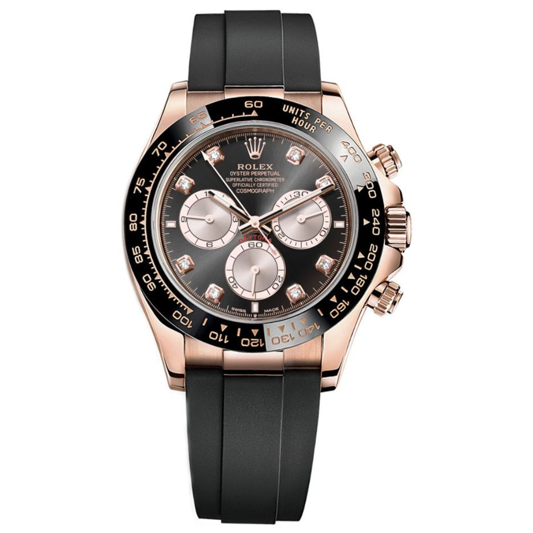 Rolex Cosmograph Daytona 126515LN-0004 Rose Gold Black Rubber And Black Diamond Dial