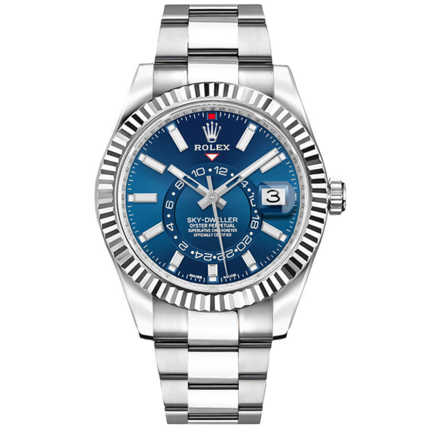 Rolex Sky-Dweller Steel Blue Dial 42mm Luxury Men's Watch 326934-0003