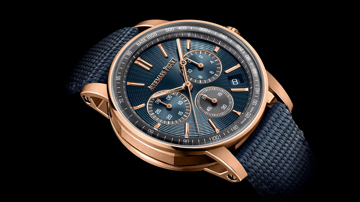 Audemars Piguet Code 11.59 Chronograph 26393OR.OO.A348KB.01 Rose Gold 41mm Blue Dial Men’s Watch