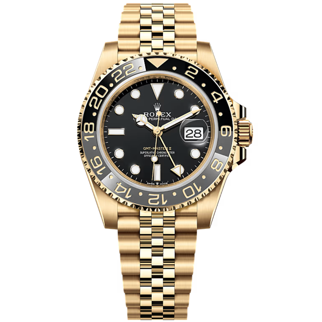 Rolex GMT Master II Oyester Perpetual 126718GRNR-0001 18ct Yellow Gold Black Dial