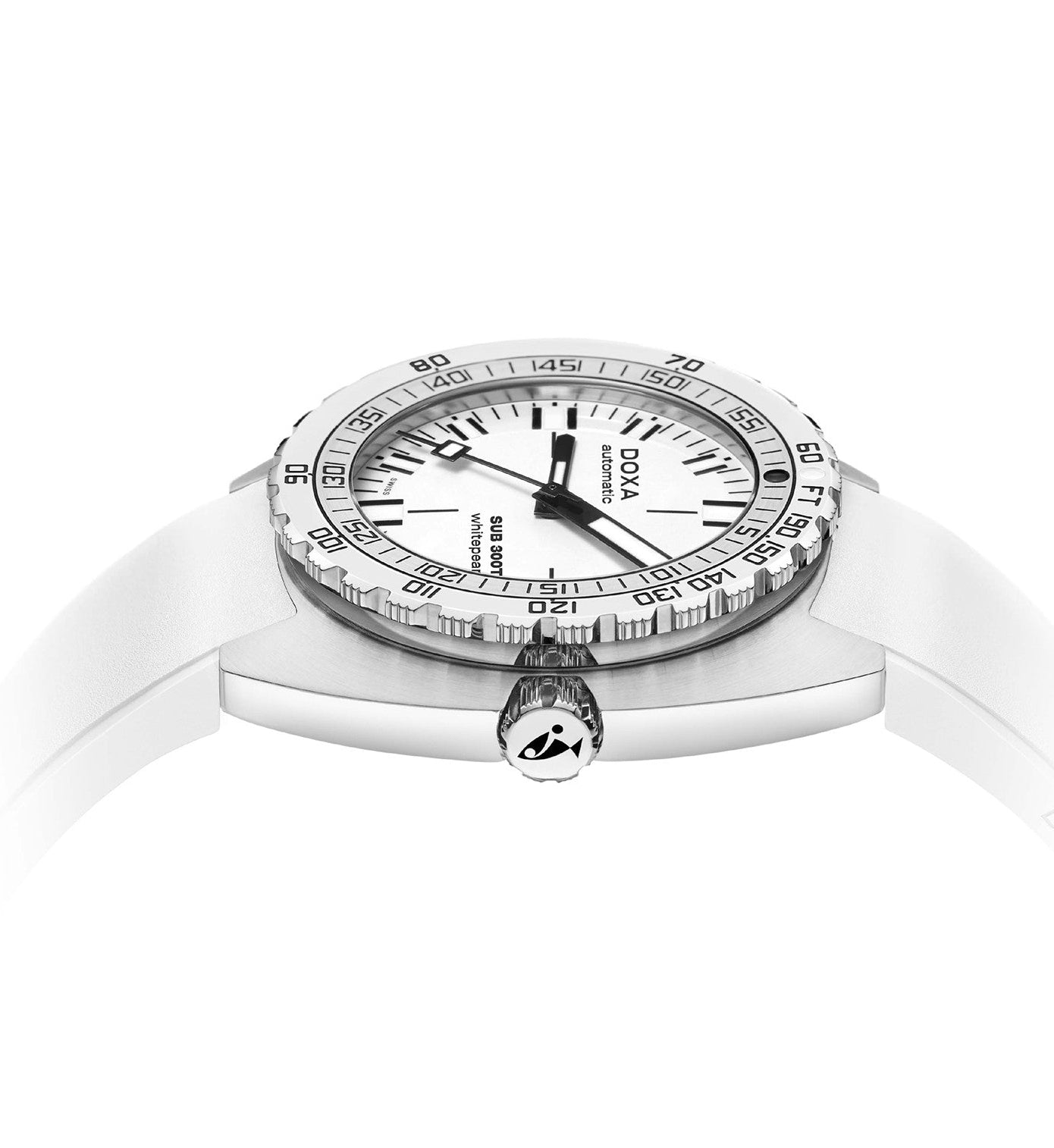 DOXA MEN'S SILVER TONE CASE WHITE DIAL AUTOMATIC WATCH