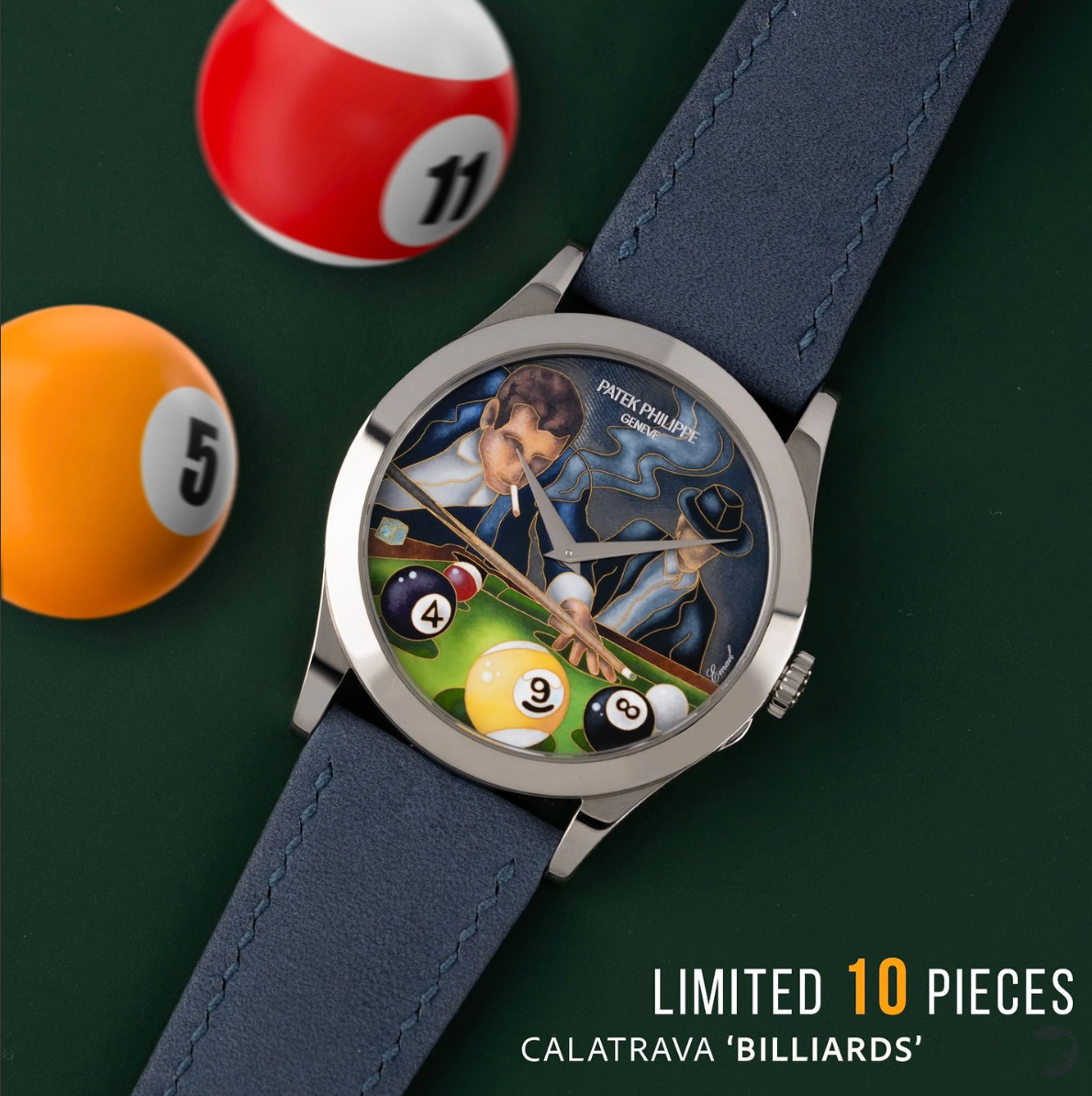 Patek Philippe Calatrava Billiards 5089G-145 White Gold Limited Edition Multicolor Dial 38.6mm Men’s Watch