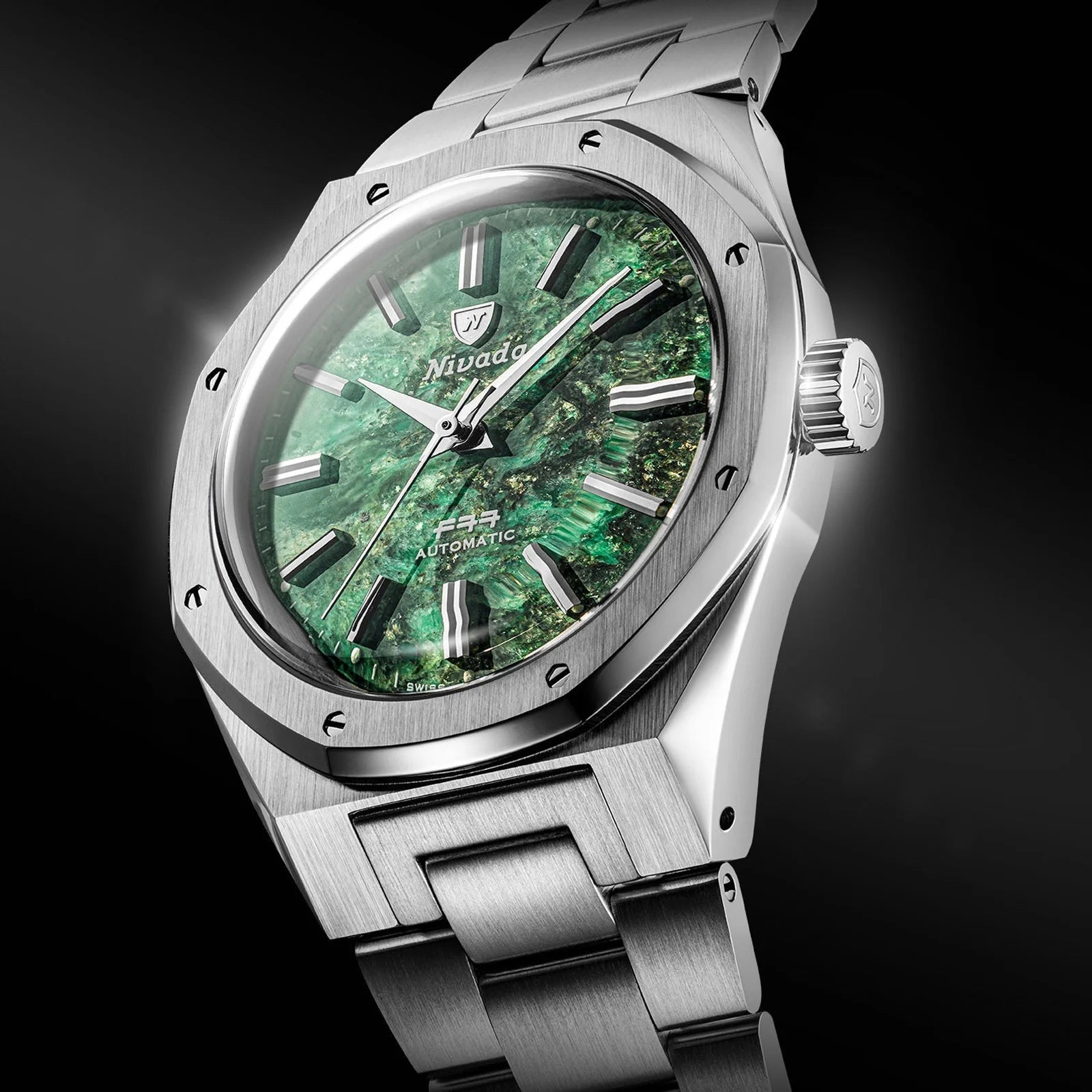 F77 SST Green Aventurine MK2 - 38mm 68053A Nivada Grenchen