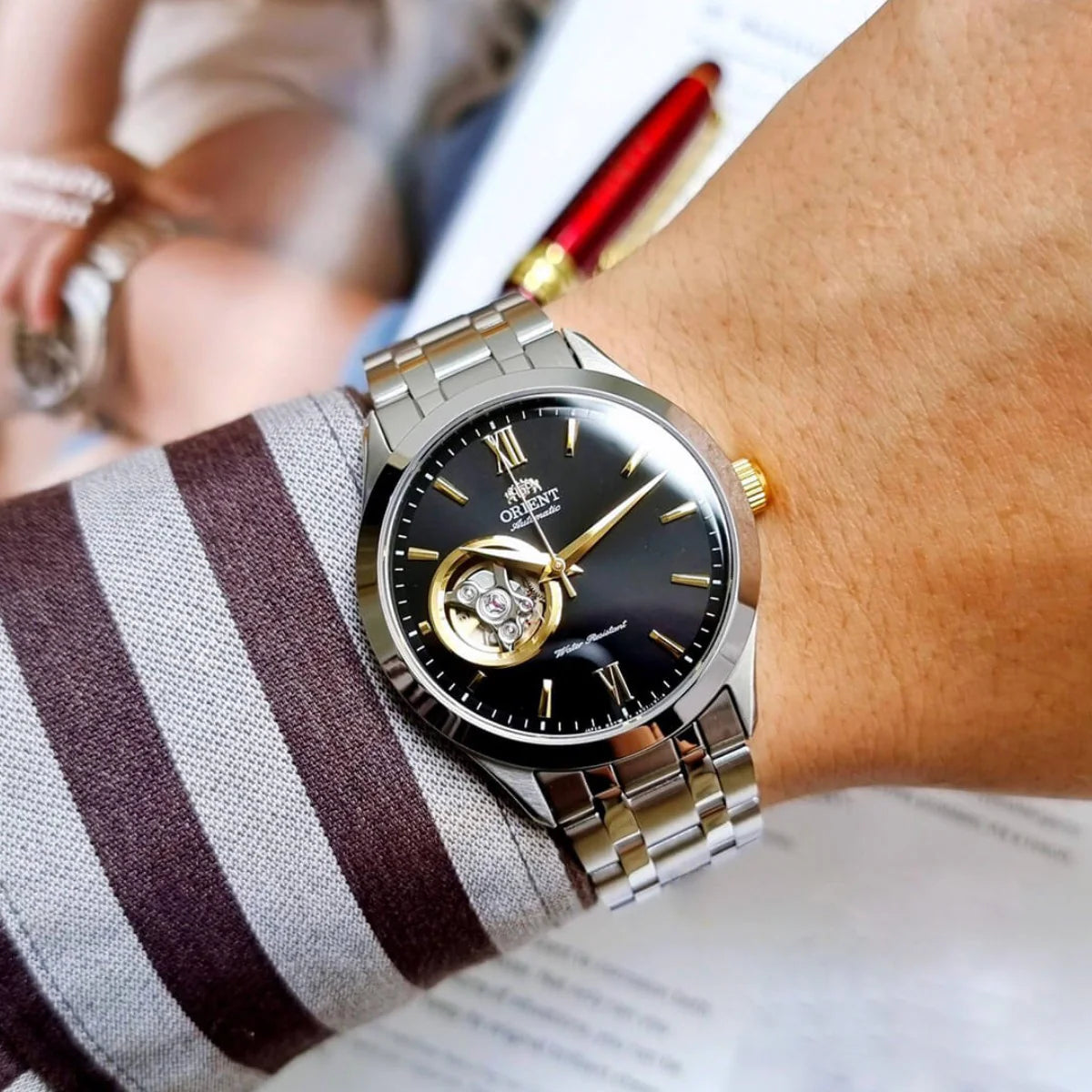 ORIENT MEN'S CONTEMPORARY AUTOMATIC OPEN HEART WATCH