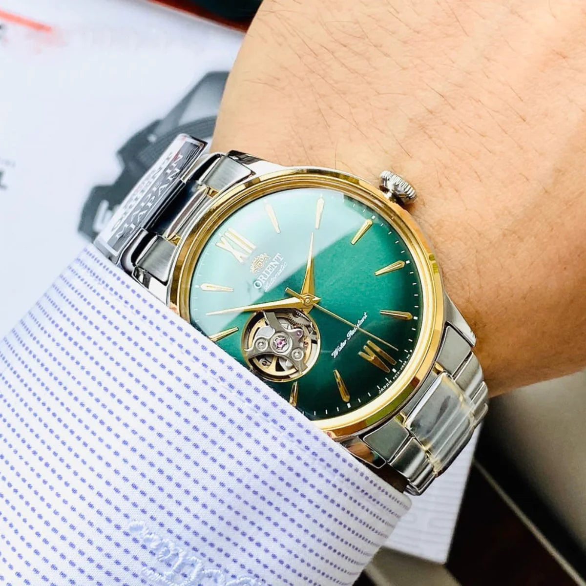 ORIENT MEN'S CLASSIC AUTOMATIC SEMI SKELETON WATCH