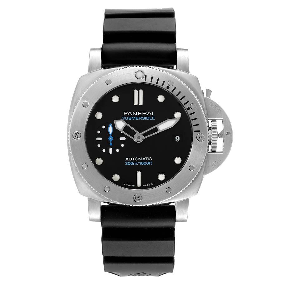 Panerai Luminor Submersible Pam00973 Black Dial 42Mm Stainless Steel Black Rubber Straps Men’S Watch