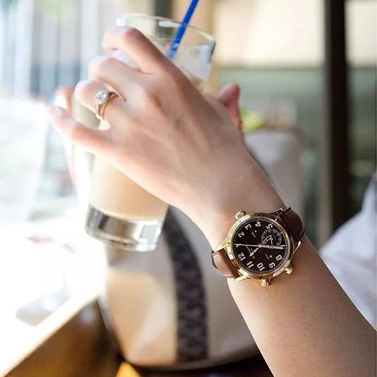 Patek Philippe Complications Calatrava 7234R-001 Pilot Travel Time 37.5 Mm Black-Brown Dial 18K Rose Gold Ladies Watch