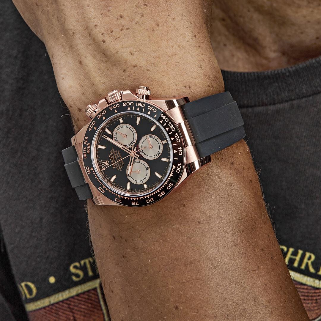 Rolex Cosmograph Daytona 126515LN-0002 Everose Gold Oysterflex Black Dial