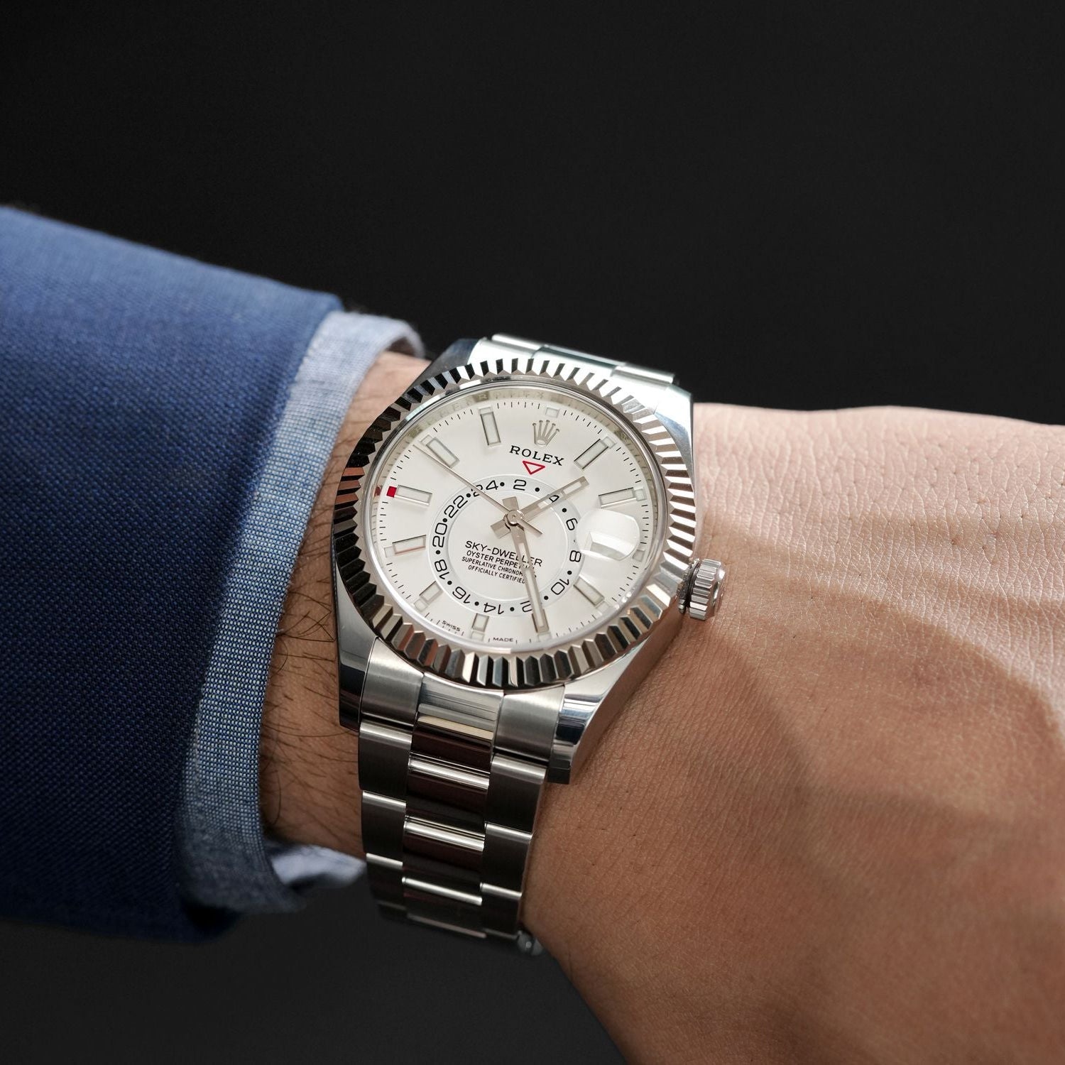 Rolex Sky Dweller 326934 Wh White Index 42Mm 18Kt White Gold Men’S Watch