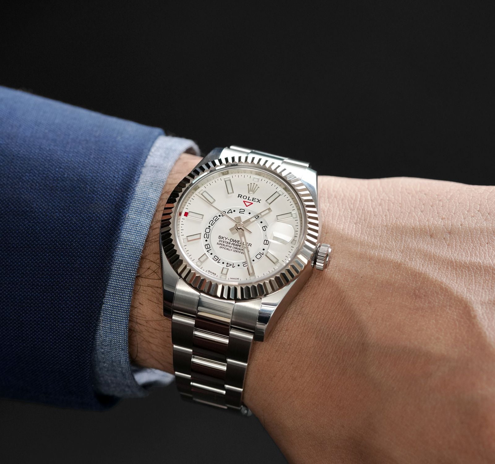 Rolex Sky Dweller 326934 Wh White Index 42Mm 18Kt White Gold Men’S Watch