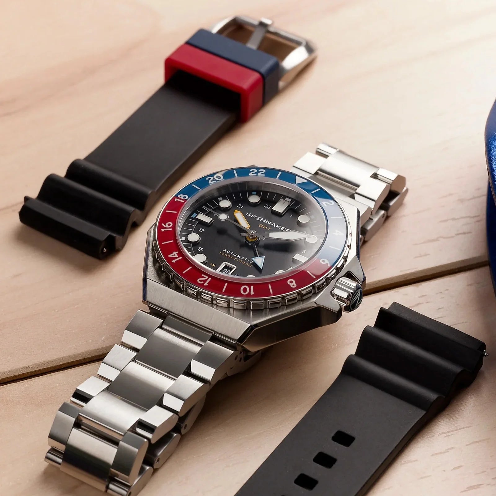 Dumas GMT Automatic Cobalt Crimson 44mm SP-5119-44 Spinnaker
