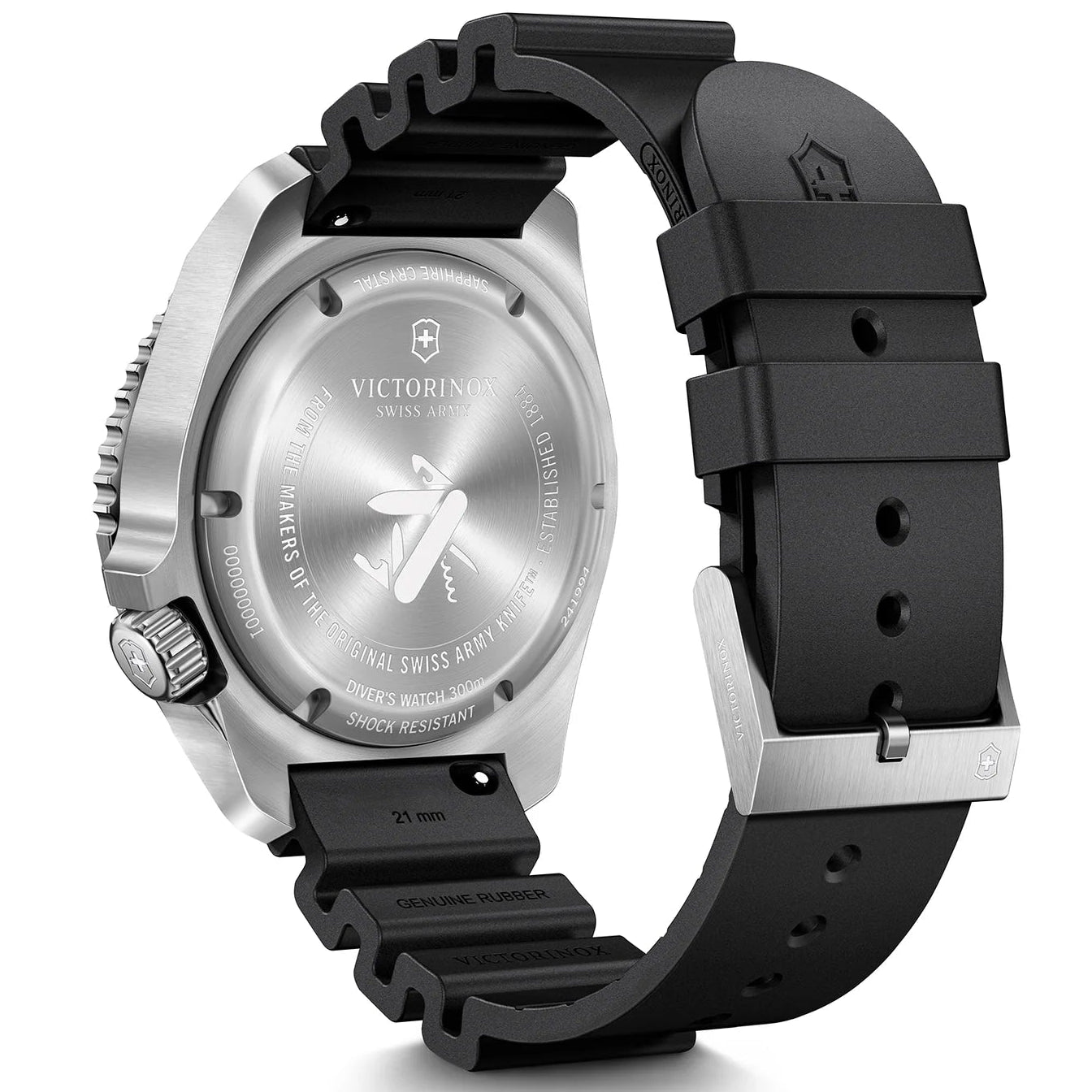 VICTORINOX MEN'S SILVER TONE CASE BLACK DIAL AUTOMATIC WATCH