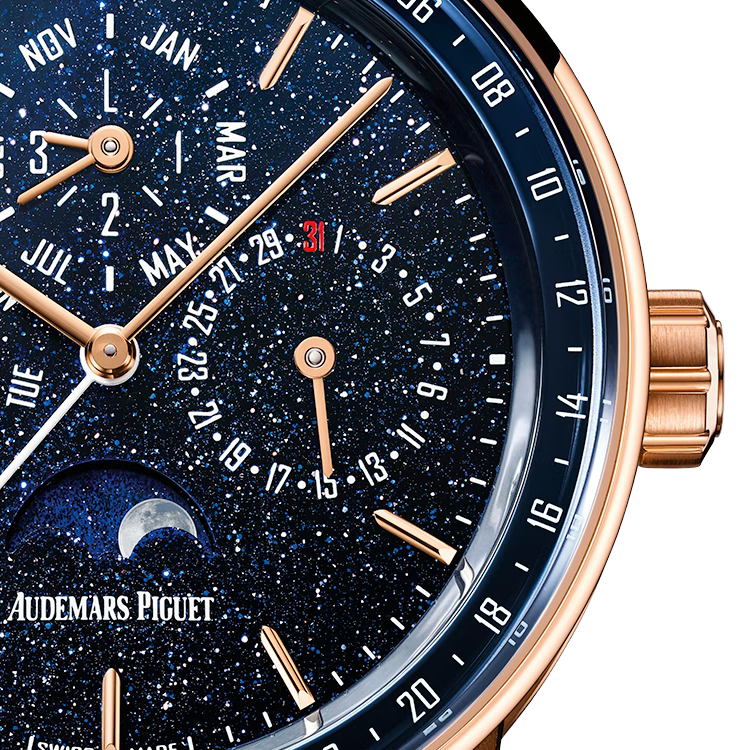 Audemars Piguet Code 11.59 26394Or.Oo.D027Kb.01 Blue Aventurine Dial Perpetual Calendar 41Mm 18K Rose Gold Men’S Watch