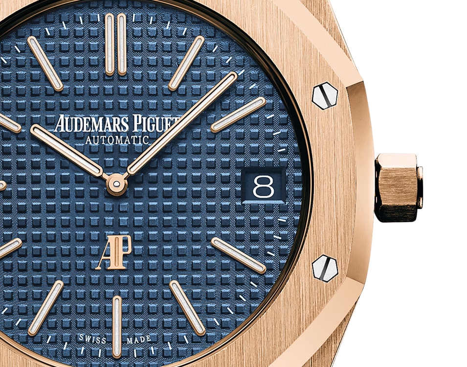 Audemars Piguet Royal Oak Jumbo Extra-Thin 15202OR.OO.1240OR.01 18K Rose Gold 39mm Blue Dial Men’s Watch