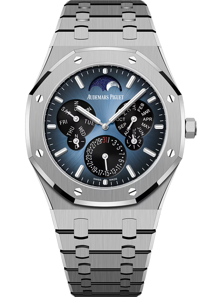 Audemars Piguet Royal Oak 26586TI.OO.1240TI.01 Perpetual Calendar Ultra-Thin Ltd. Edition Blue Dial 41mm Men’s Watch