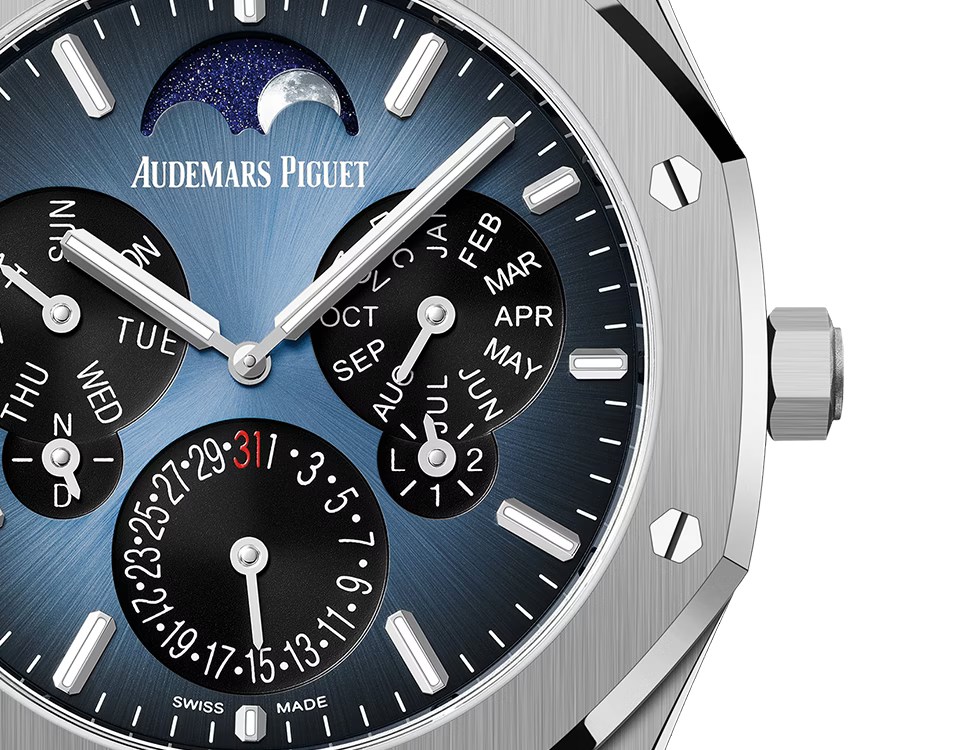 Audemars Piguet Royal Oak 26586TI.OO.1240TI.01 Perpetual Calendar Ultra-Thin Ltd. Edition Blue Dial 41mm Men’s Watch