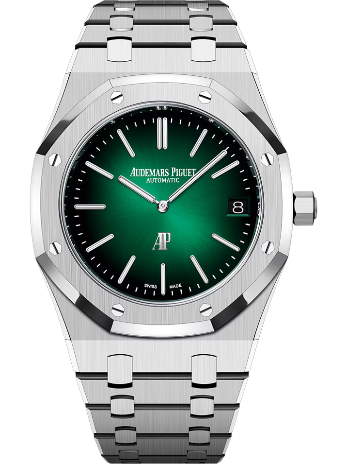 ساعة أوديمار بيغيه رويال أوك 16202PT.OO.1240PT.01 "جامبو" فائقة الرقة "الذكرى الخمسين" من البلاتين