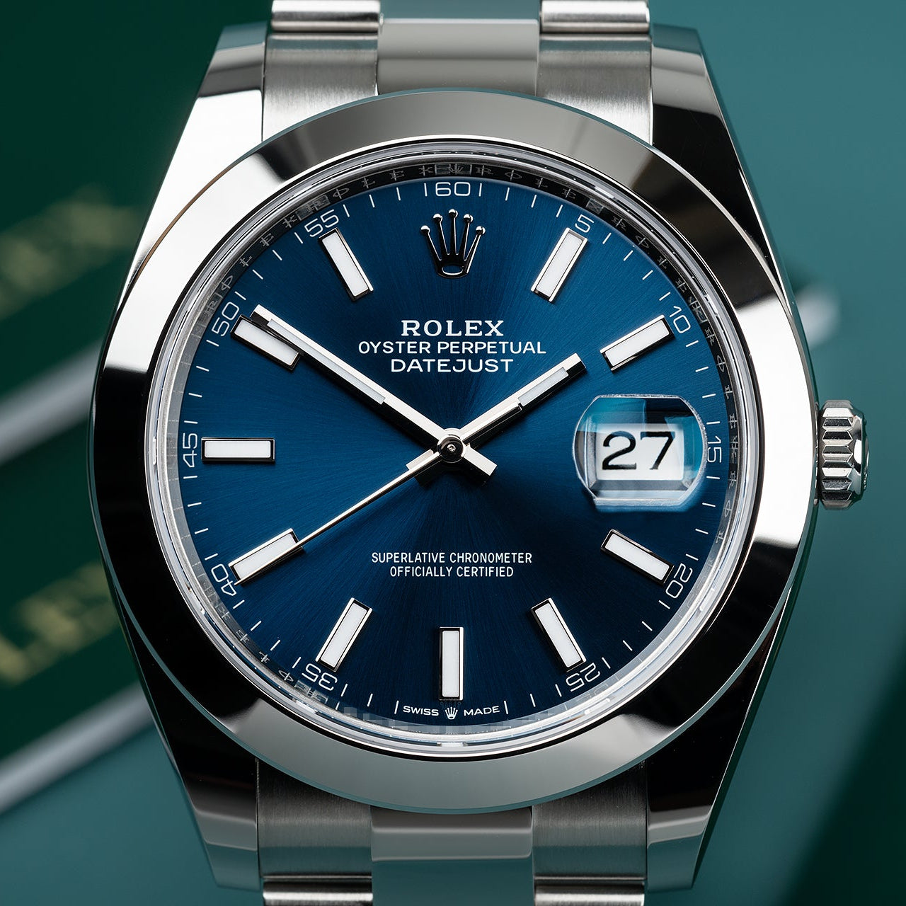 Rolex Datejust 126300 BLIO Blue Index Dial 41Mm Stainless Steel Oyster Bracelet Men’S Watch