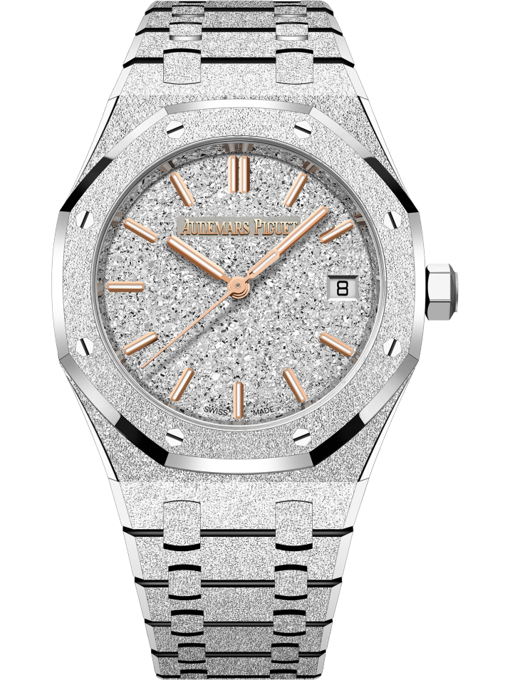Audemars Piguet Royal Oak 77450BC.GG.1361BC.01 Automatic White Gold Frosted Dial 34mm Ladies Watch