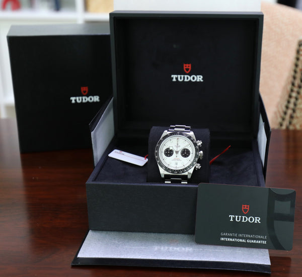 Tudor Black Bay Chronograph White Dial Reverse Panda 41mm - Azzam Watches 
