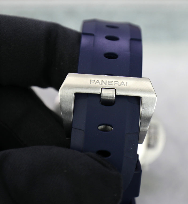 Panerai Submersible 42mm – PAM00959 – Grey Dial – Blue Bezel – Unworn – Full Set - Azzam Watches 