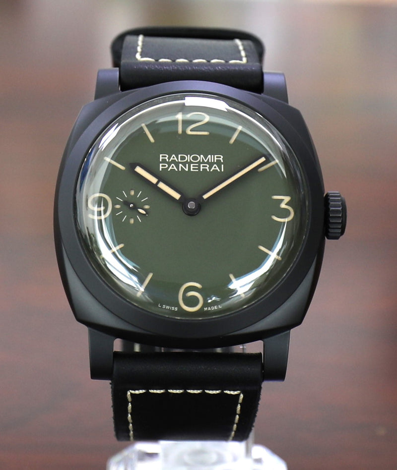 Panerai Radiomir – Olive Green Dial – PAM00997 – Boutique Edition – Very Good Conditions - Azzam Watches 