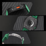 Apple watch carbon fiber case 44/45mm - black/steel case with off white strap - Azzam Watches 