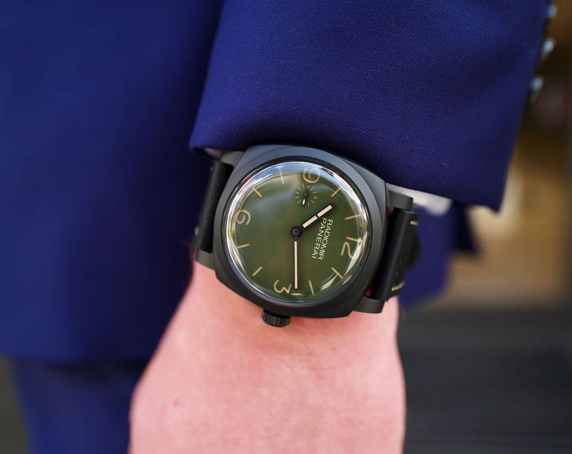 Panerai Radiomir – Olive Green Dial – PAM00997 – Boutique Edition – Very Good Conditions - Azzam Watches 